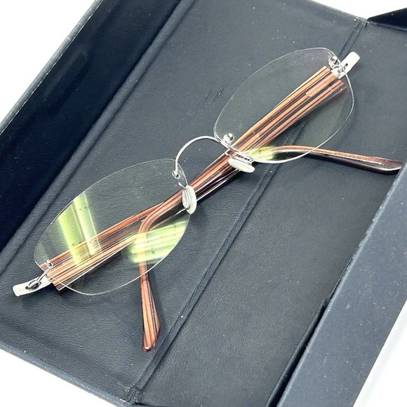 LINDBERG SPIRIT TITANIUM Eyeglasses Rimless Frame Striped Brown K50 Col. K31 - Picture 13 of 16